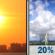 Thursday: A slight chance of showers and thunderstorms after 4pm. Sunny, with a high near 95. Heat index values as high as 104. Southwest wind 5 to 8 mph. Chance of precipitation is 20%. Thursday: Sunny then Slight Chance Showers And Thunderstorms